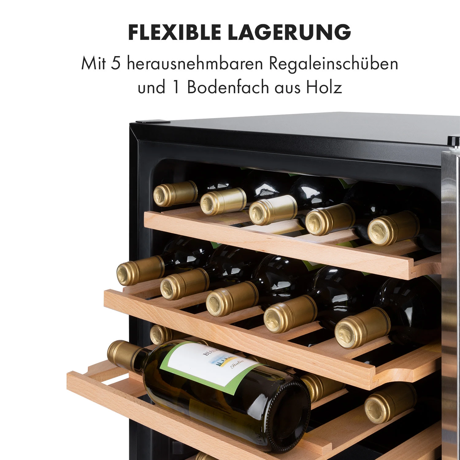 Vinamour 37 Duo Weinkühlschrank 2 Kühlzonen 112 Liter 37 Flaschen – Bild 6