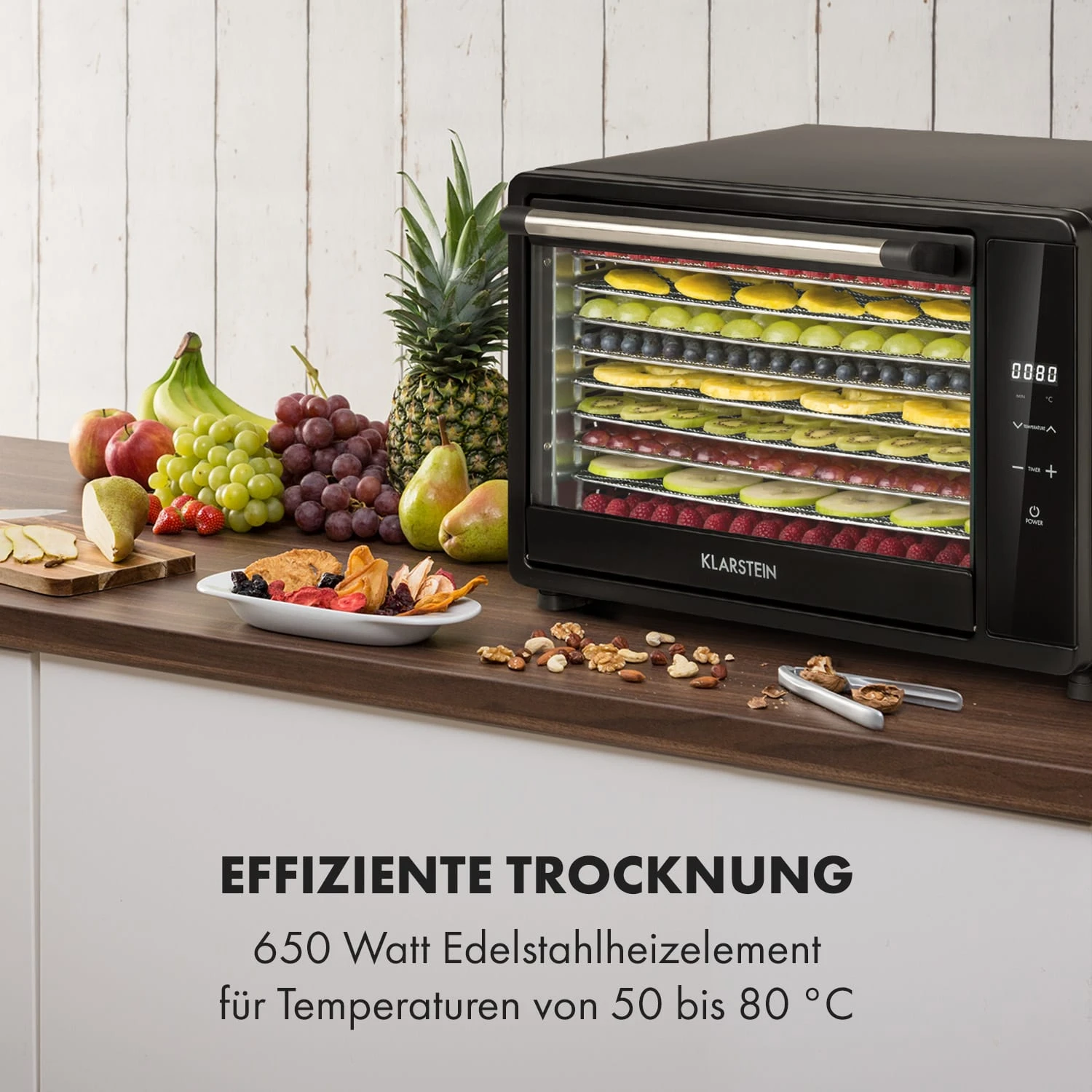 Mega Jerky Dörrautomat 650W 50-80°C LC-Touch-Display Timer – Bild 2