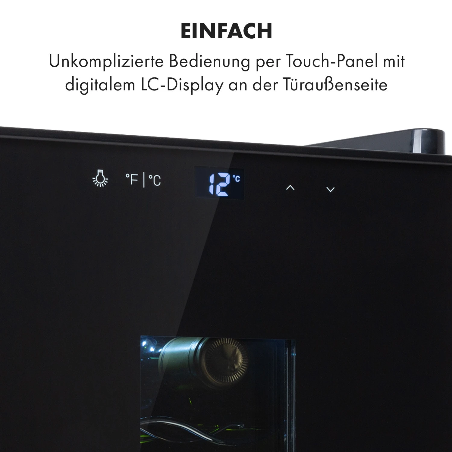 Bellevin 8 Uno Weinkühlschrank 23 Liter 11-18 °C LED Touch SingleZone – Bild 4