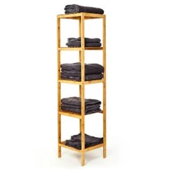 Regal Mehrzweckregal 5 Etagen 34x140x33cm (BxHxT) Kombinierbar Bambus