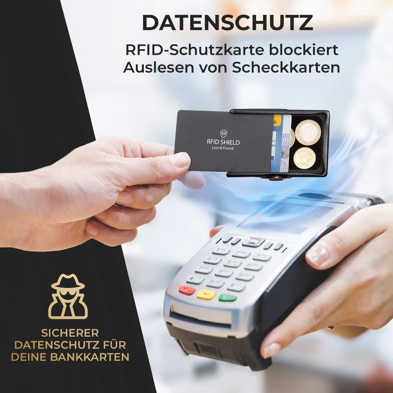 ZNAP Slim Wallet 12 Karten Münzfach 8 X 1,8 X 6 Cm (BxHxT) RFID-Schutz – Bild 3