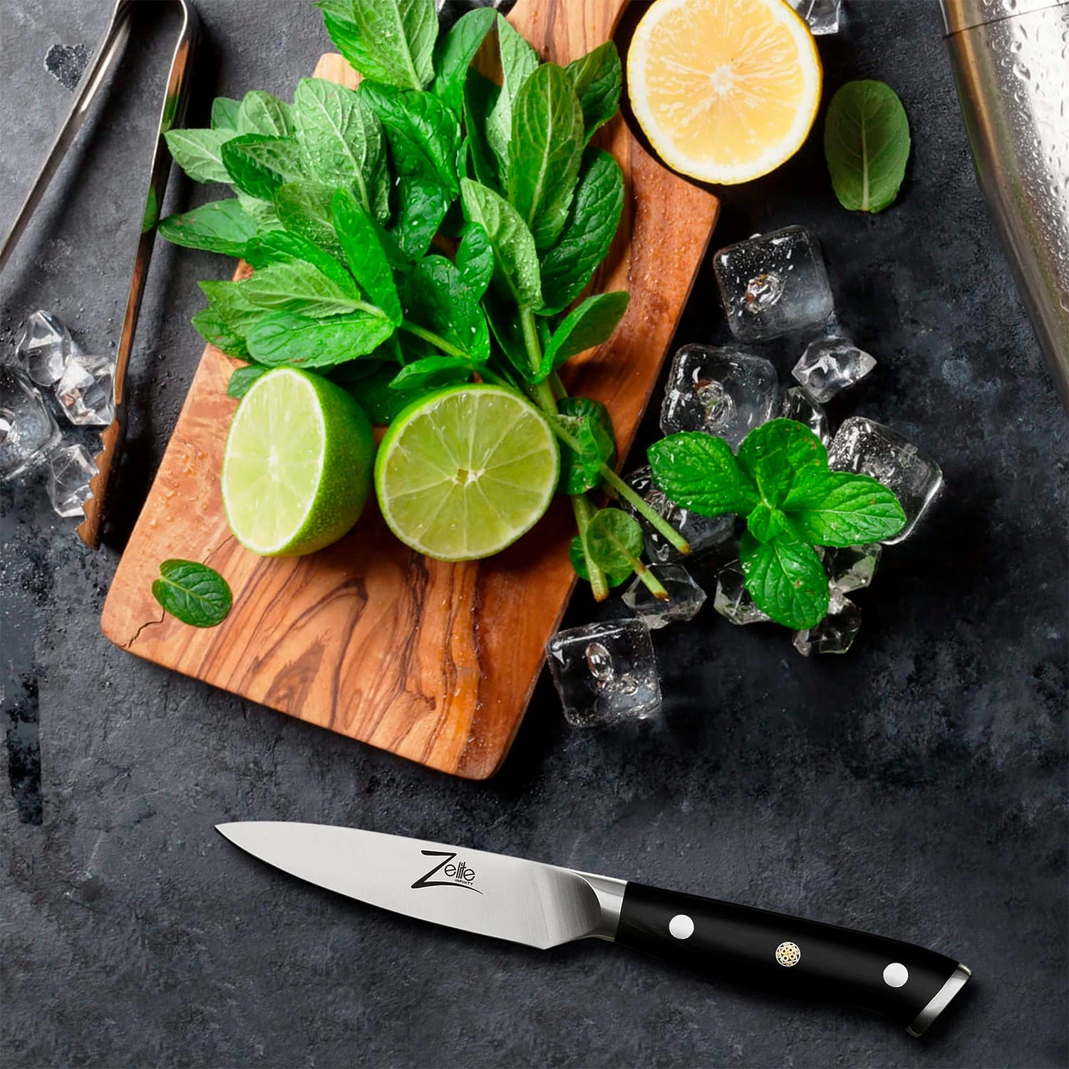 Alpha-Royal German 4" Schälmesser 56 HCR Damaszenerstahl – Bild 5