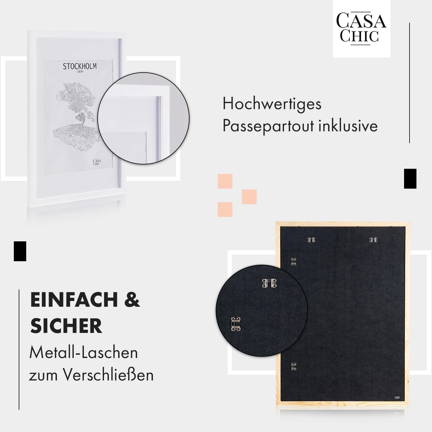 Kenton Bilderrahmen Rechteckig 70 X 50 Cm Passepartout Plexiglas – Bild 4