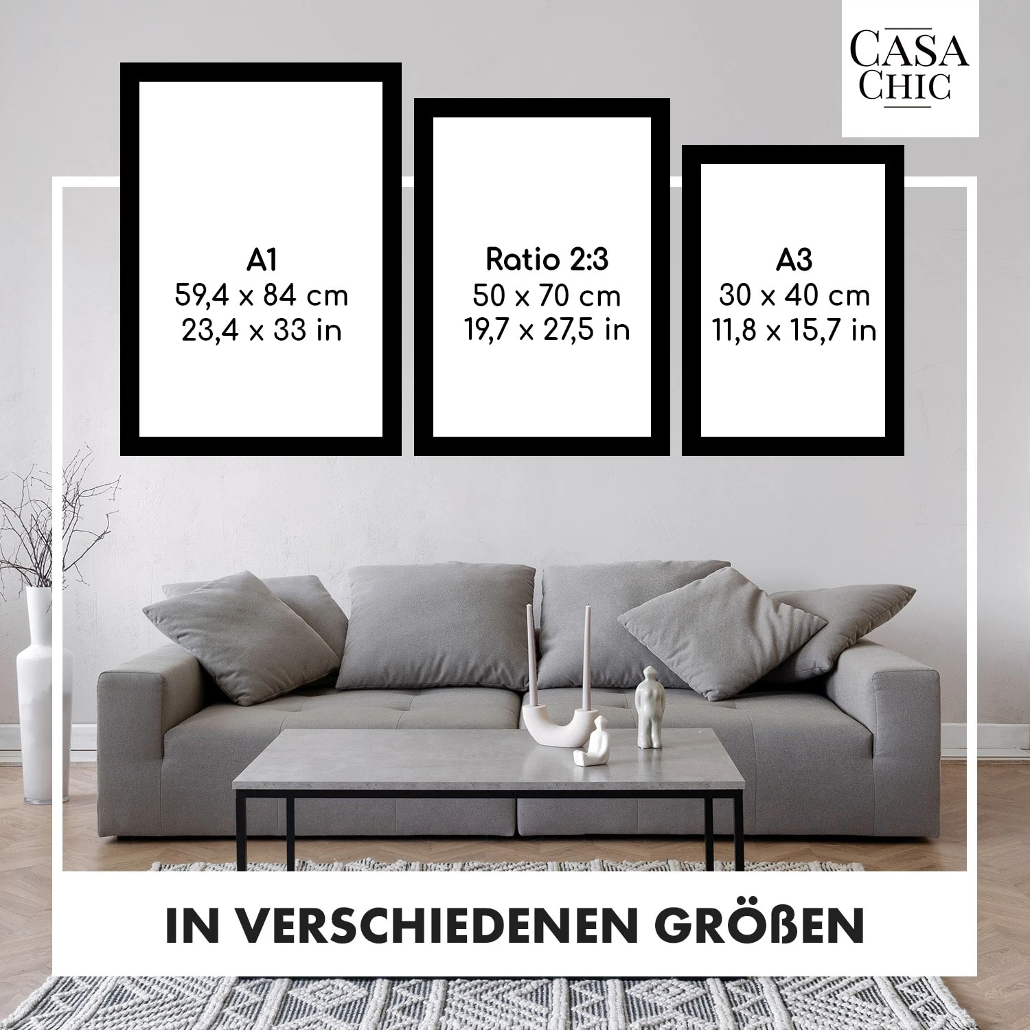 Edinburgh Bilderrahmen Rechteckig 30 X 40 Cm Fotos Passepartout Echtholz – Bild 6