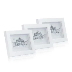Everton Bilderrahmen 3er-Set Rechteckig 14 X 9 Cm Fotos Passepartout Glas