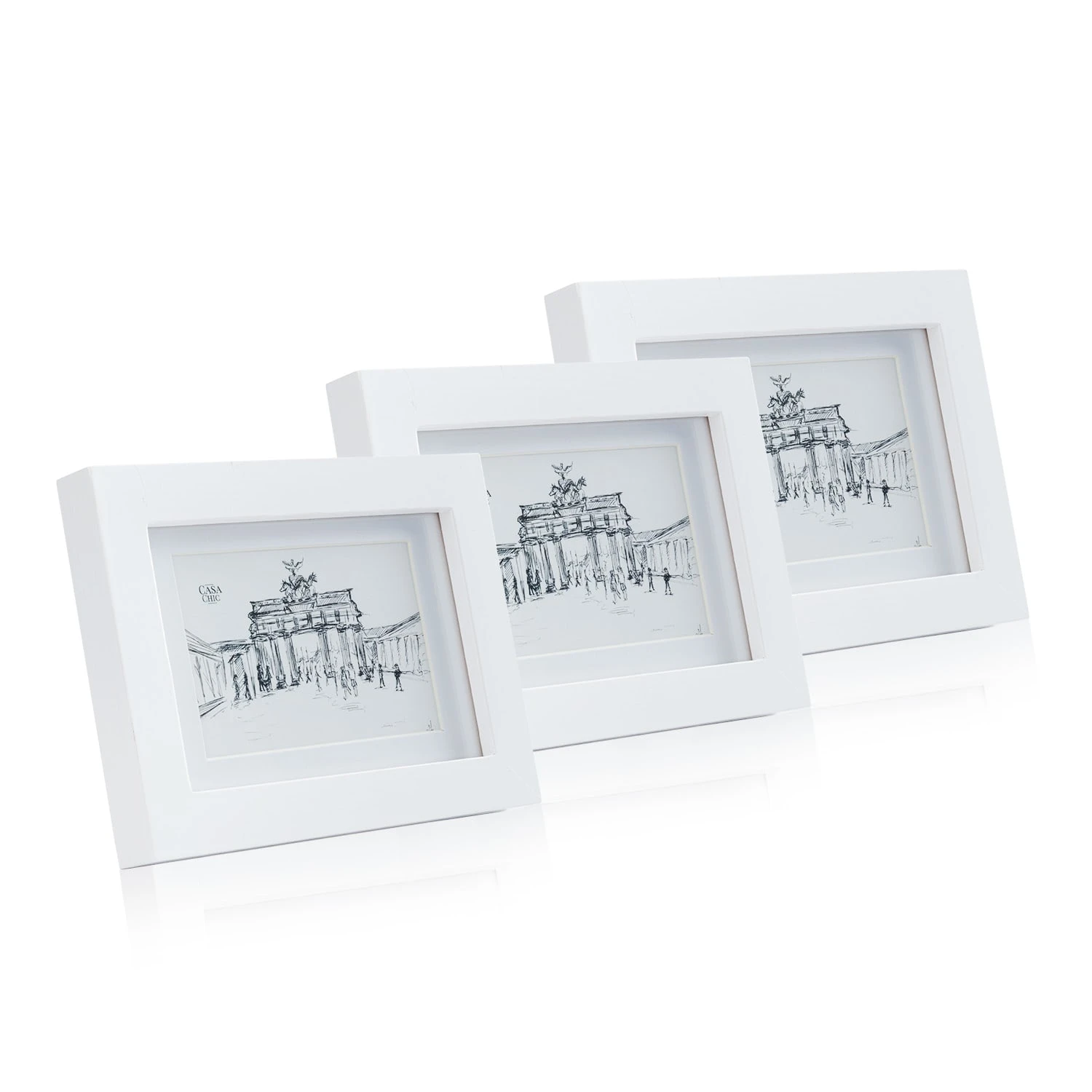 Everton Bilderrahmen 3er-Set Rechteckig 14 X 9 Cm Fotos Passepartout Glas