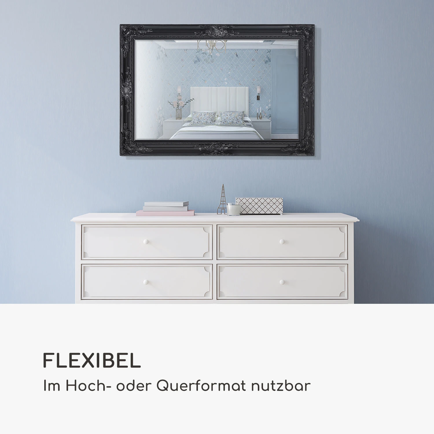 Manchester Wandspiegel Massivholzrahmen Rechteckig 90 X 60 Cm – Bild 2