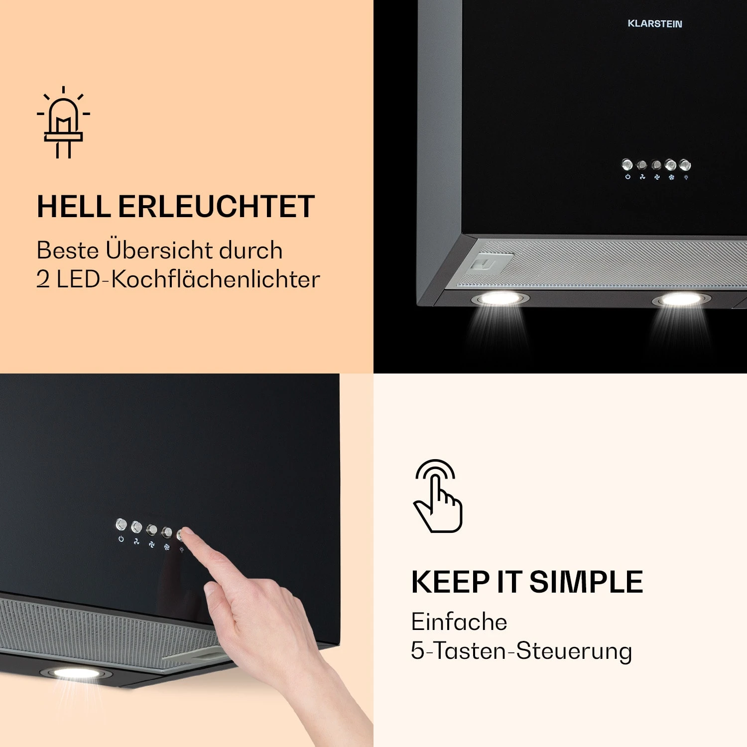 Monumenta Wandabzugshaube Aluminium 559m³/h LED EEK B – Bild 5