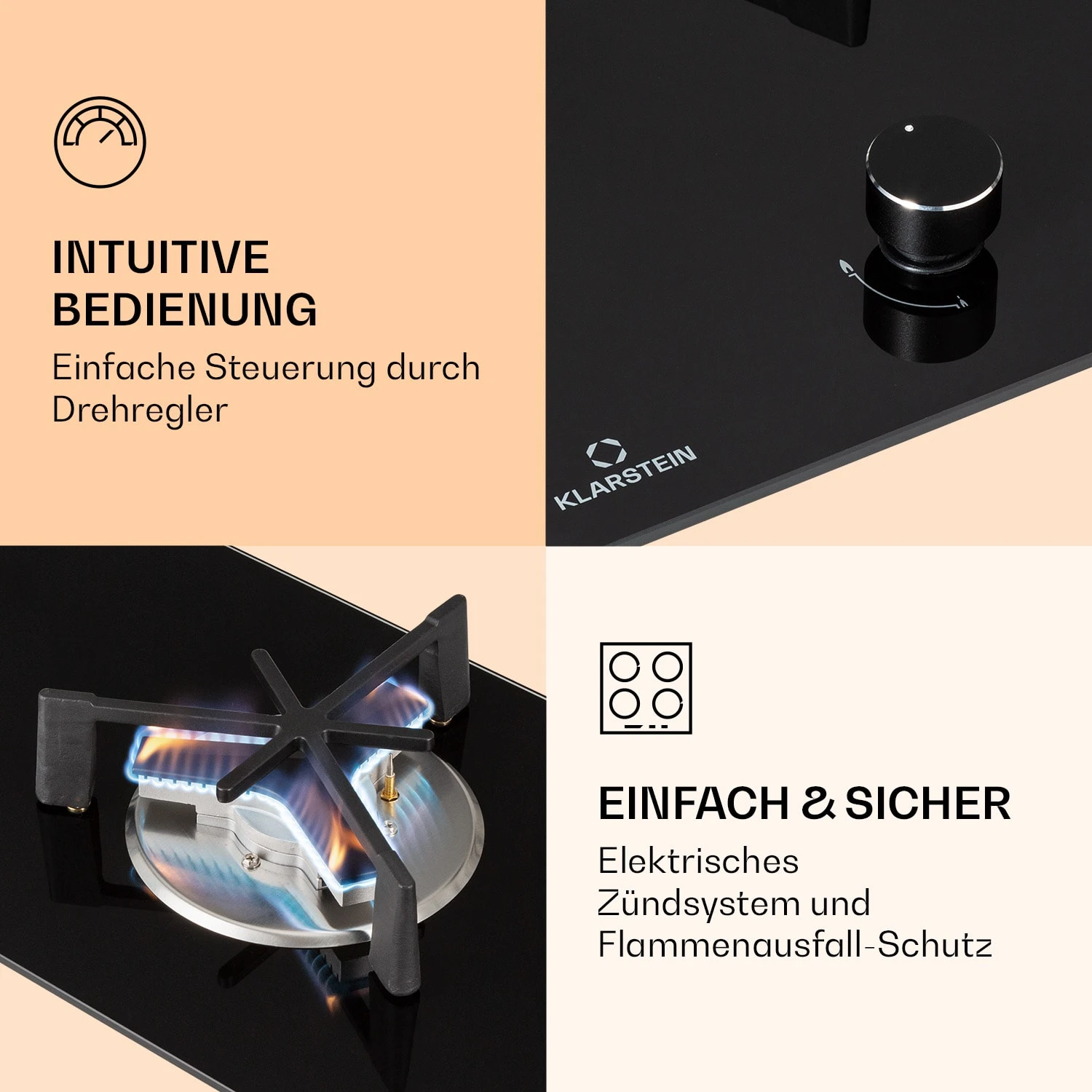 Trifecta 1 Gaskochfeld 1-flammig Starkbrenner Glaskeramik – Bild 5
