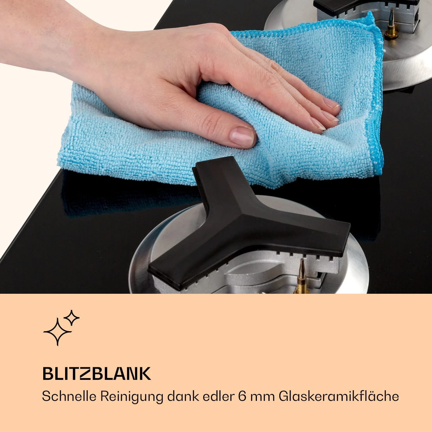 Trifecta 1 Gaskochfeld 1-flammig Starkbrenner Glaskeramik – Bild 6