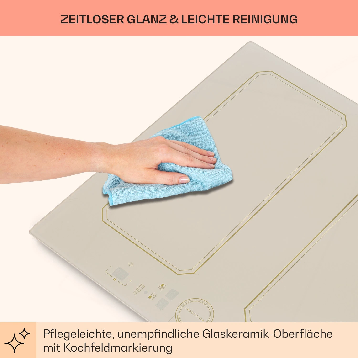 Victoria 4 Flex Induktionskochfeld Einbau 7000W 2 Flexzonen Timer – Bild 8