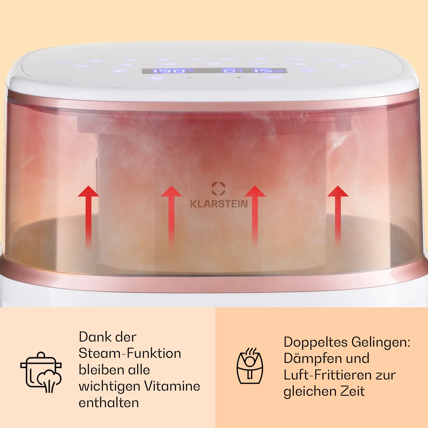 Air Bloom Heißluftfritteuse Dampffunktion 1500W 7,5 Liter 16 Programme – Bild 2