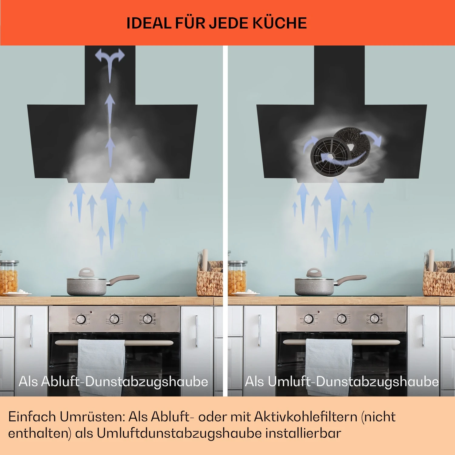 Ava 60 Dunstabzugshaube 60cm Wandhaube WiFi A++ 515m³/h Touch – Bild 7