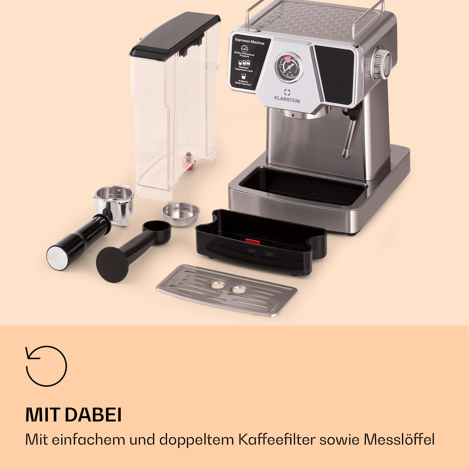 Libeica Espressomaschine 19 Bar Ca. 10 Tassen 1,8 Liter Milchschaum – Bild 7