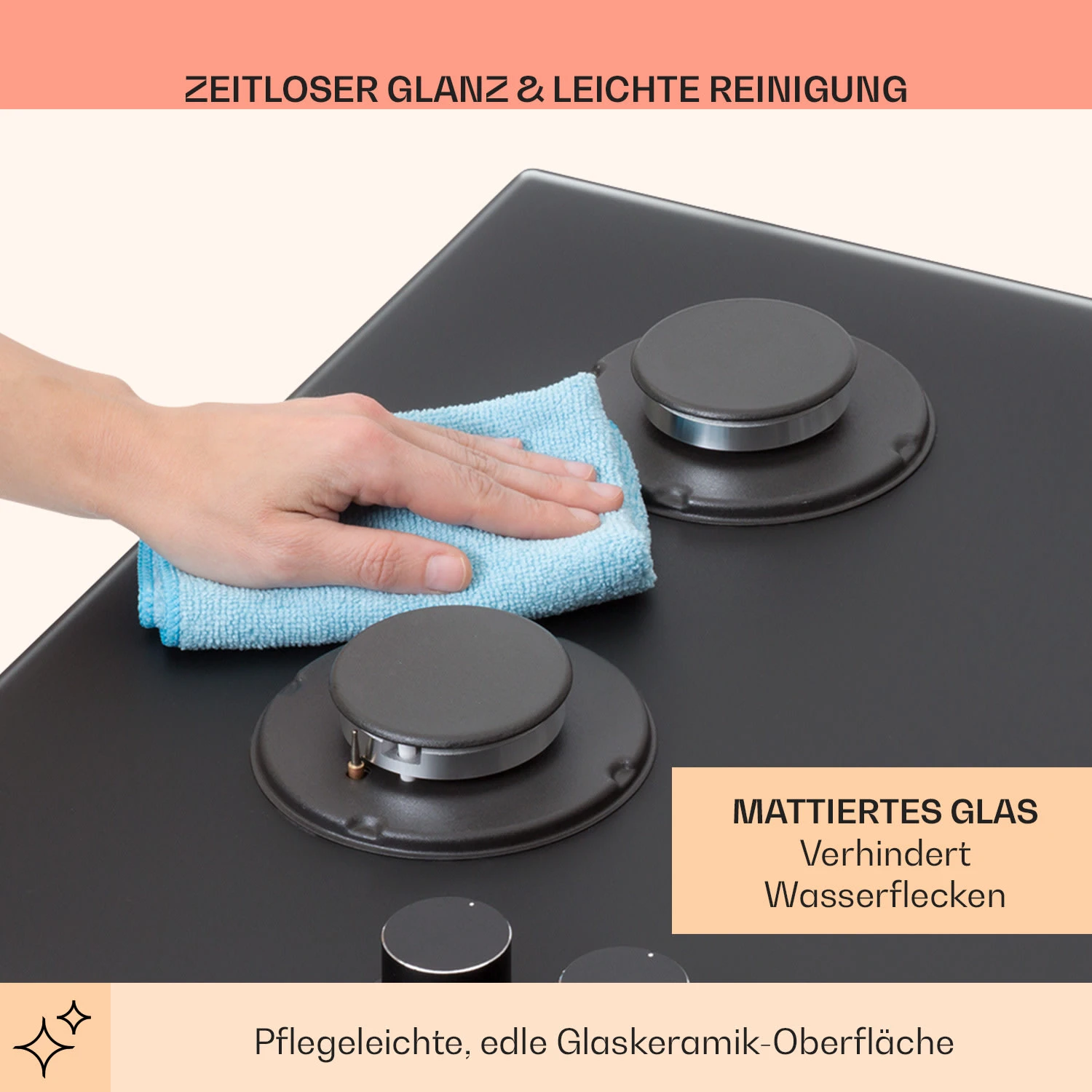 Firetale Gaskochfeld 5-flammig 70 Cm Aluminium-Brenner Inkl. Schlauch Und Druckminderer – Bild 7