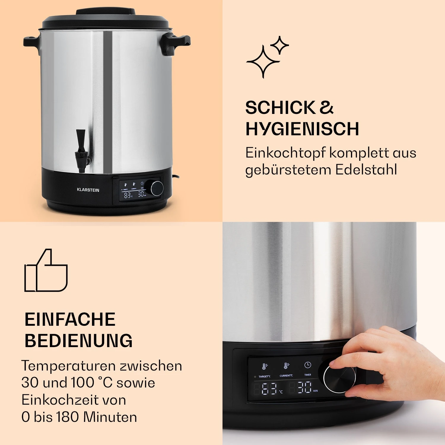 Abbey 40 Einkochautomat Getränkespender 40L 100°C 180min Edelstahl – Bild 4