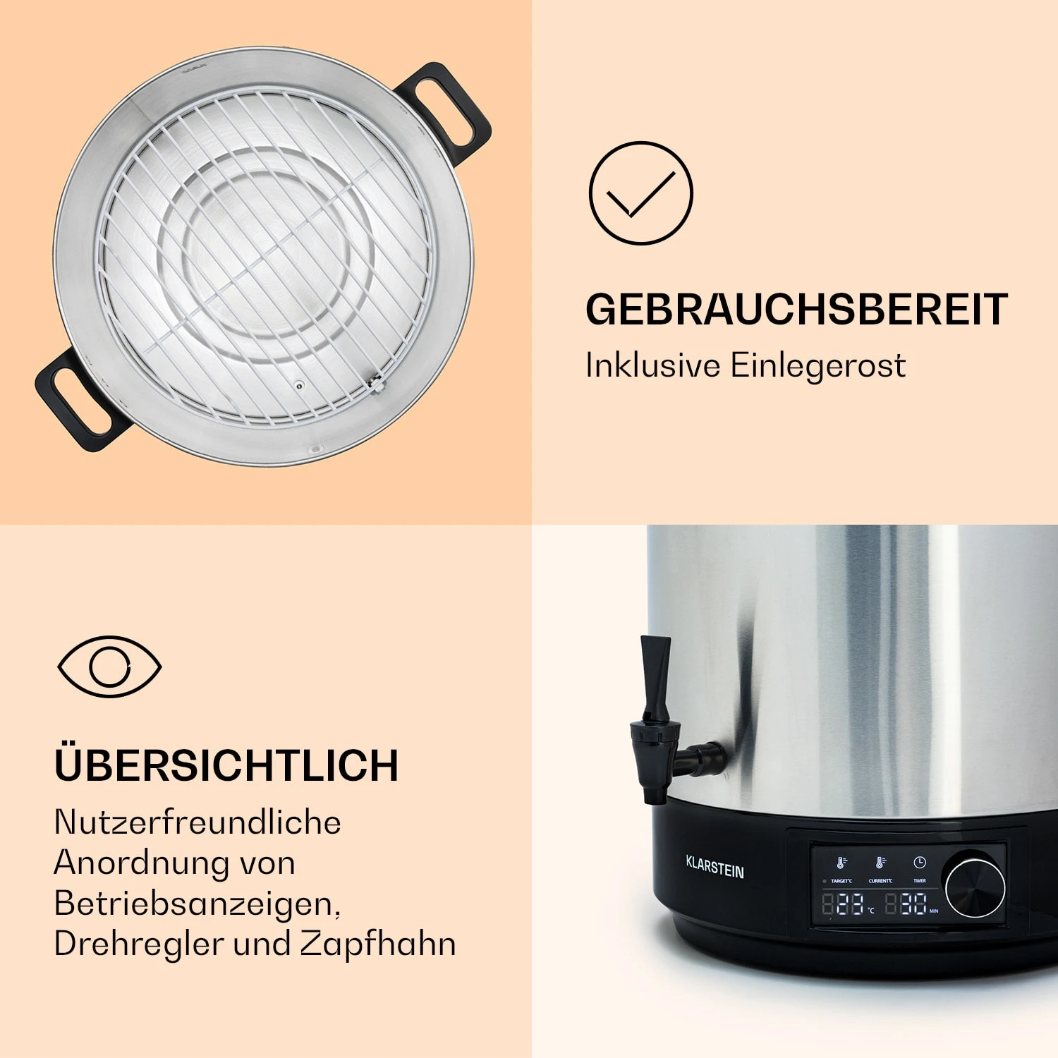 Abbey 40 Einkochautomat Getränkespender 40L 100°C 180min Edelstahl – Bild 6