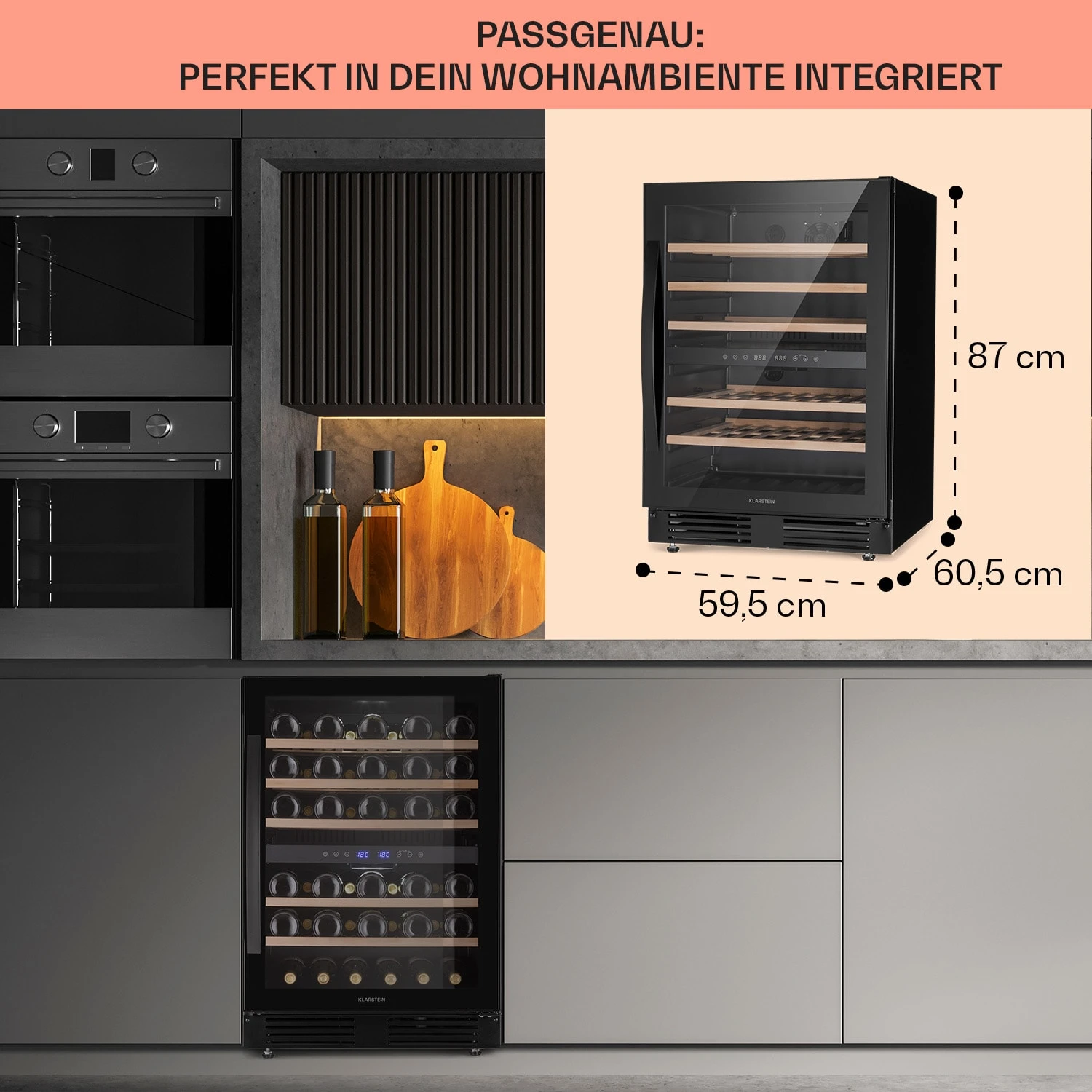 Vinovilla 50 Duo Zweizonen-Weinkühlschrank 53l 17 Fl. 3-Farben Glastür – Bild 6