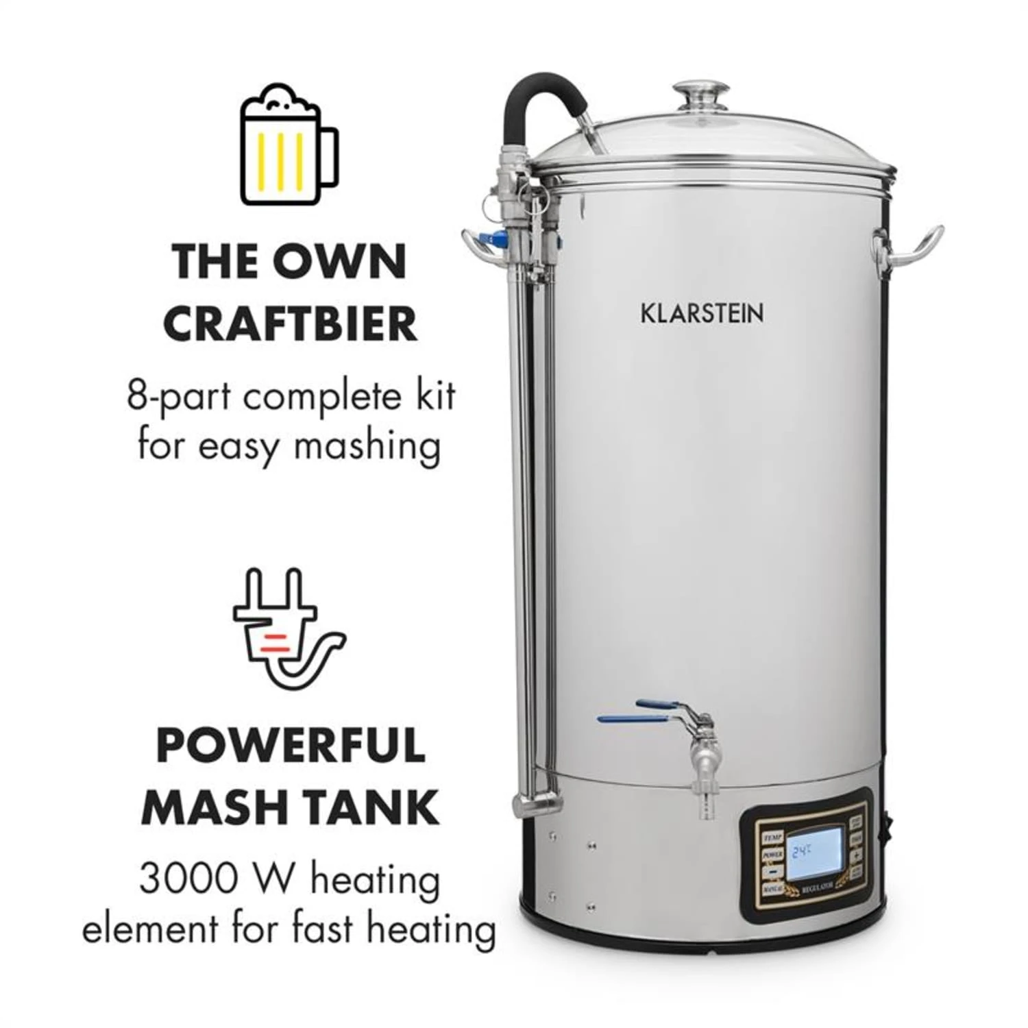 Mundschenk XXL + Eintauchkühler Bierbrauanlage 3000W 50l 304 Edelstahl – Bild 2