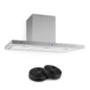Limelight Dunstabzugshaube Umluftset 90cm 620 M³/h 2 Aktivkohlefilter