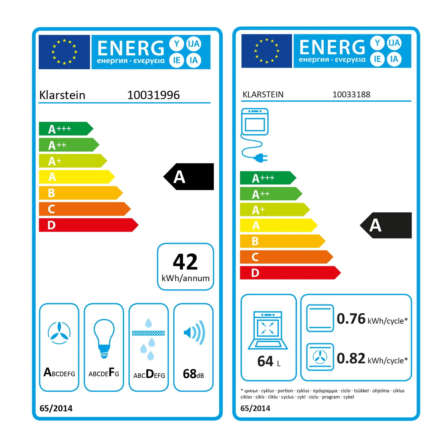 Gusteau Remy Einbau-Set Backofen + Einbau-Haube 2950W 64Ltr 620 M³/h Schwarz Edelstahl – Bild 13
