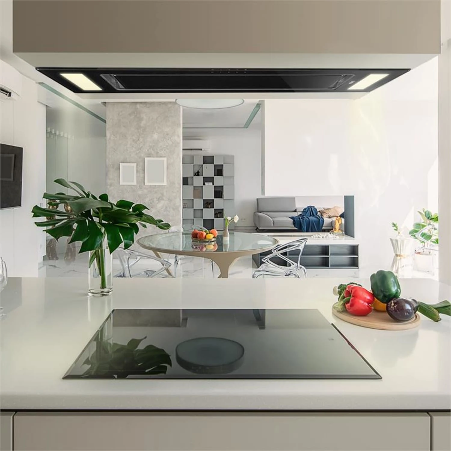 Gusteau Remy Einbau-Set Backofen + Einbau-Haube 2950W 64Ltr 620 M³/h Schwarz Edelstahl – Bild 7