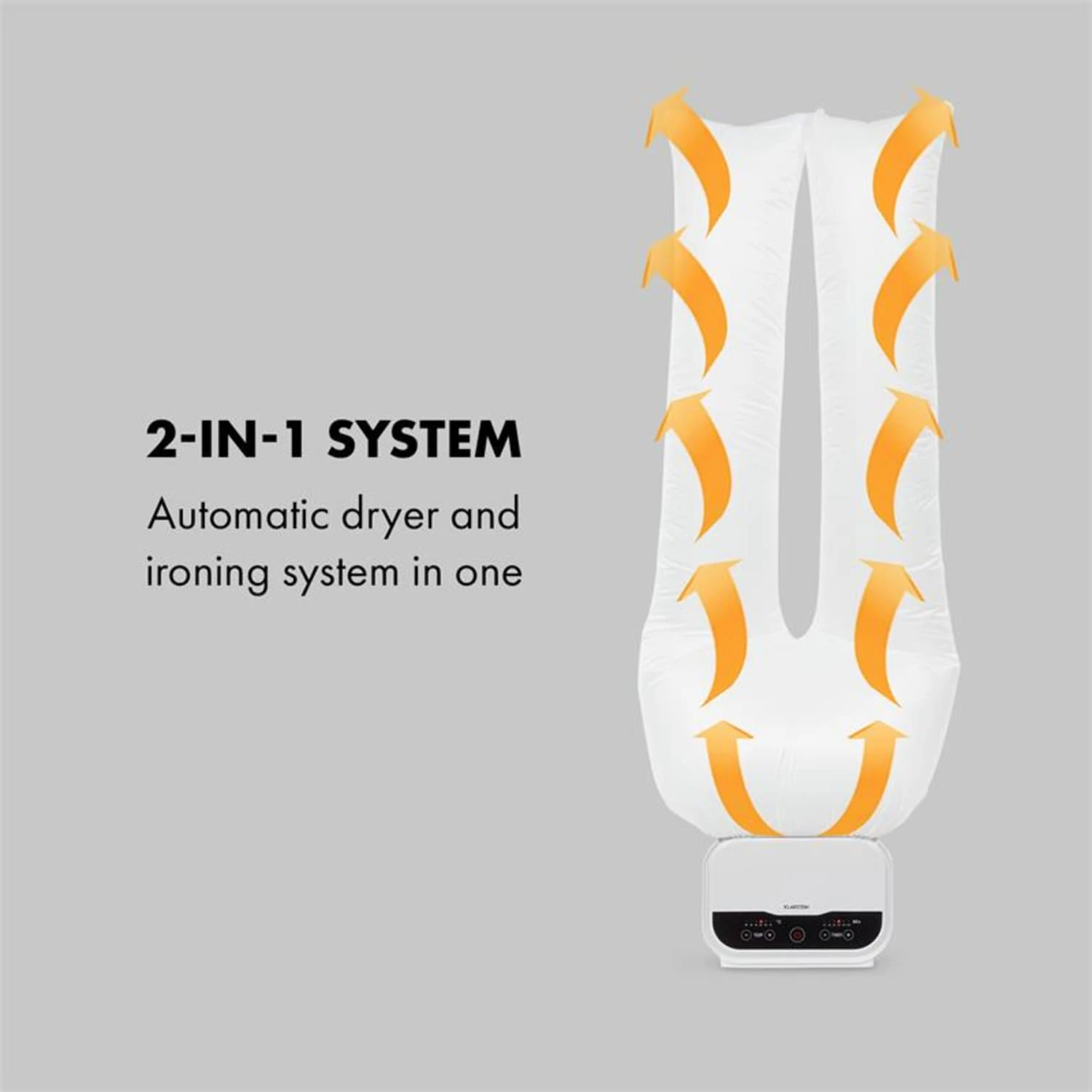 ShirtButler Pro Automatisches Trocknersystem Hemd & Hose 1200 W 2-in-1 70 °C Timer Weiß – Bild 3